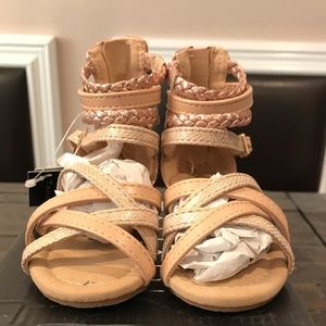 Tahari toddler gladiator sandals zip up back NIB